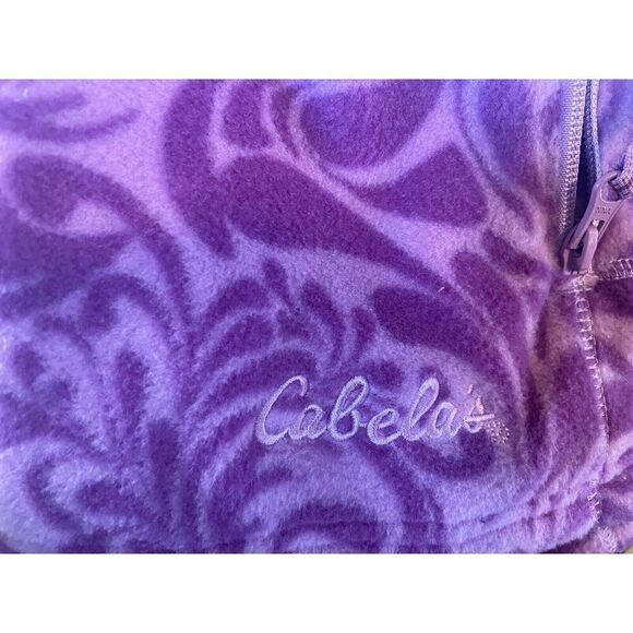 NEW Cabelas Womens Fleece Snake River Jacket Purple Scroll XL Full Zip /Pockets - Picture 7 of 9